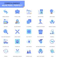 Eenvoudige reeks machtsindustrie en energie vlakke pictogrammen voor website en mobiele apps vector
