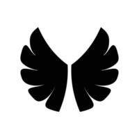 zwart Vleugels icoon verzameling. Vleugels insigne Aan een wit achtergrond. vector illustratie.