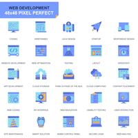 Simple Set Web Disign and Development Flat Icons voor website en mobiele apps vector