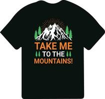 wandelen t-shirt ontwerp. wild, berg, wandelaar, en avontuur silhouetten vector illustratie.