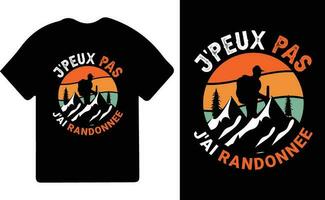 wandelen t-shirt ontwerp. wild, berg, wandelaar, en avontuur silhouetten vector illustratie