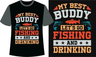 visvangst typografie t-shirt ontwerp. visvangst grappig t-shirt. visvangst vector ontwerp