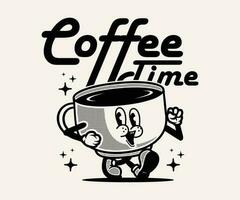 tekenfilm karakter van koffie grafisch ontwerp voor t overhemd straat slijtage en stedelijk stijl vector