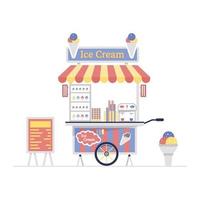 ijs kiosk concept vector