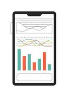 smartphone scherm met diagram monochroom vlak vector voorwerp. bewerkbare zwart en wit dun lijn icoon Aan wit achtergrond.eenvoudig tekenfilm klem kunst plek illustratie voor web grafisch ontwerp