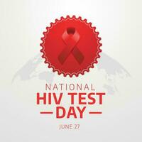 nationaal hiv testen dag ontwerp sjabloon voor viering. hiv testen dag. rood lint voor hiv ontwerp. lint vector ontwerp.