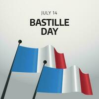 Bastille dag vector ontwerp voor viering. Frans vlag vector illustratie. gelukkig Bastille dag viering.