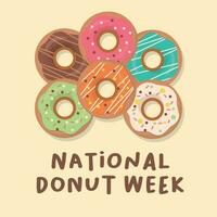 nationaal donut dag ontwerp sjabloon voor viering. donut vector ontwerp. donut illustratie. vlak donut illustratie.