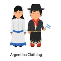 argentinië kleding paar vector