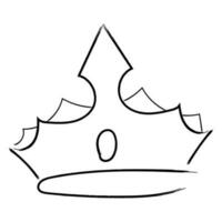 Koninklijk kroon, koningin of prinses diadeem, tiara hoofd, koning in tekening stijl, hand- getrokken lijn geïsoleerd Aan wit achtergrond. vector illustratie