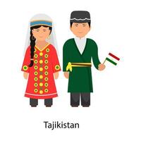 mooie jurk uit Tadzjikistan vector