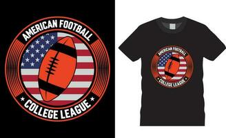 premie vector, Amerikaans Amerikaans voetbal college liga t- overhemd ontwerp vector