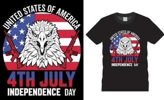 Verenigde staten van Amerika 4e juli onafhankelijkheid dag t-shirt ontwerp vector