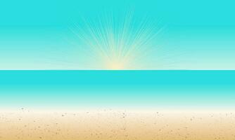 zomer strand achtergrond met zonnestralen en zand. vector illustratie.