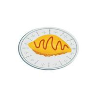 omurice Japans gebakken rijst- illustratie logo vector