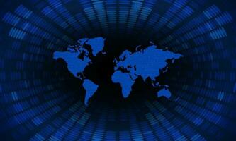 modern cyberveiligheid technologie achtergrond met wereld kaart vector