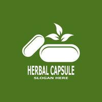 kruiden capsule apotheek logo vector illustratie