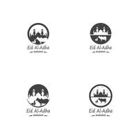 eid al adha mubarak logo vector illustratie