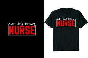 verpleegster arbeid dag t-shirt ontwerp vector