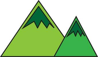 illustratie van berg icoon in groen kleur. vector