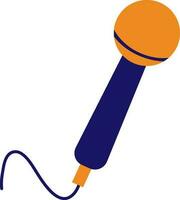 oranje en blauw microfoon met draad. vector