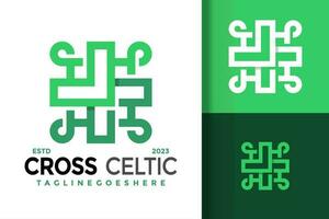 kruis en keltisch medisch logo vector icoon illustratie