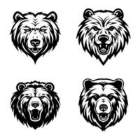 een boeiend hand- getrokken beer logo ontwerp illustratie, uitstralend macht en elegantie. ideaal voor dieren in het wild behoud organisaties, sport- teams, en kleding merken. majestueus, krachtig, symbolisch, tijdloos. vector