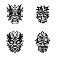 houten tiki masker hand- getrokken illustratie vector