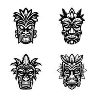 houten tiki masker hand- getrokken illustratie vector