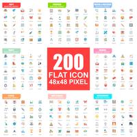 Eenvoudige set van vector plat pictogrammen. Platte pictogram pack. 48x48 Pixel Perfect.