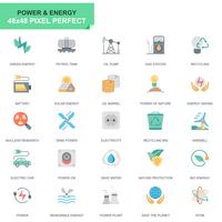 Eenvoudige reeks machtsindustrie en energie vlakke pictogrammen voor website en mobiele apps vector