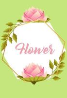 mooie bloemen tuin belettering poster met rozen en bladeren cirkelvormig frame vector