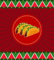 mexicaans eten restaurant poster met heerlijke taco's vector