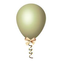 ballon helium witte parel met strikdecoratie vector
