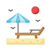 een icoon van zonnebank vertegenwoordigt bruinen of ontspanning in de zon, premie vector ontwerp