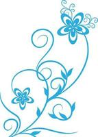 blauw bloemen ontwerp patroon versierd wit achtergrond. vector