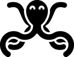 Octopus icoon in glyph stijl. vector