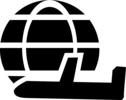 illustratie van Internationale Verzending van vliegtuig glyph icoon. vector