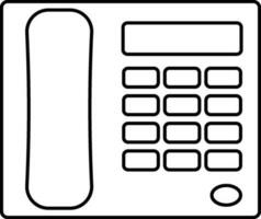 vaste telefoon teken of symbool in dun lijn. vector