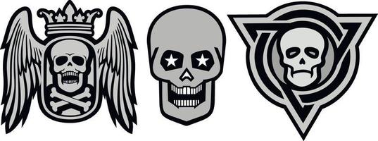 set gotisch bord met schedel, grunge vintage design t-shirts vector