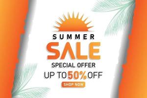 zomer verkoop promotie oranje spandoek of poster vector