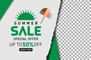 zomer verkoop promotie groene banner of poster vector