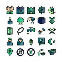 ramadhan icon set vector platte lijn voor website mobiele app presentatie sociale media geschikt voor gebruikersinterface en gebruikerservaring