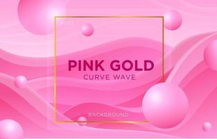 elegante roze gouden frame curve golf vector