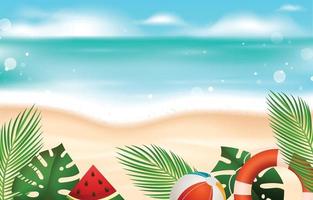 realistische zomer strand achtergrond vector