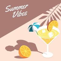 zomer cocktail isometrische achtergrond vector