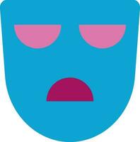 geïsoleerd blauw en roze droefheid masker. vector