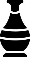 zwart en wit geïsoleerd vaas in vlak stijl. glyph icoon of symbool. vector