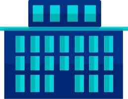 vlak stijl gebouw in blauw kleur. vector
