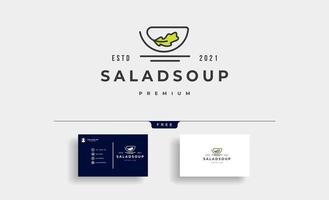 salade eten logo vector ontwerp illustratie